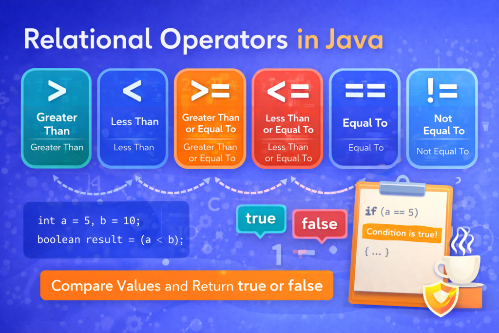 Relational Operators in Java Explained with Examples and Common Mistakes