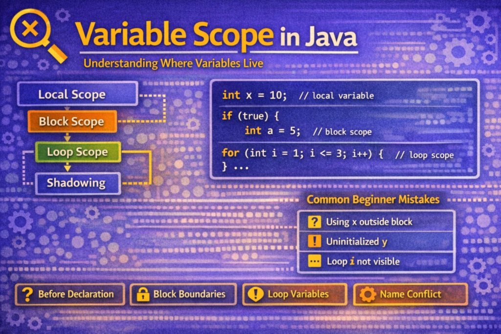 Variable Scope in Java – Explained with Simple Examples & Common Confusions